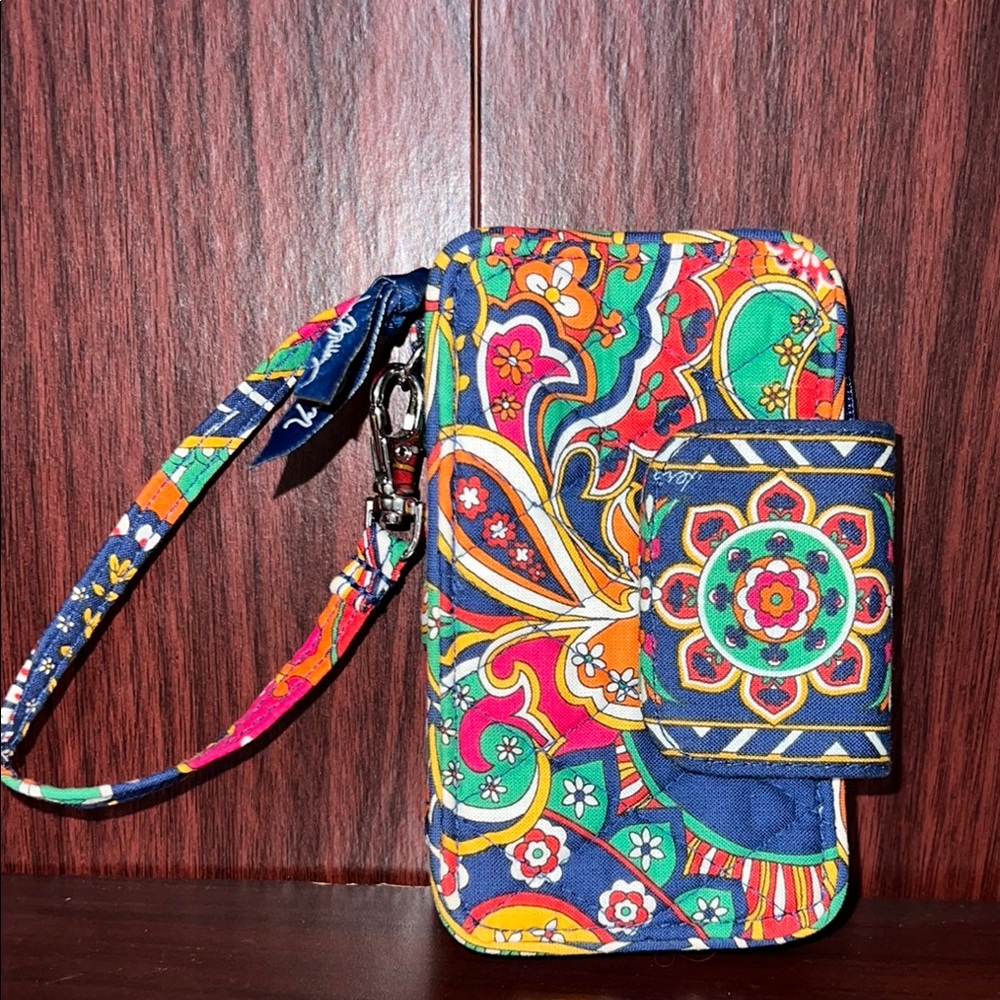 Vera Bradley Blue and Orange Paisley Wristlet